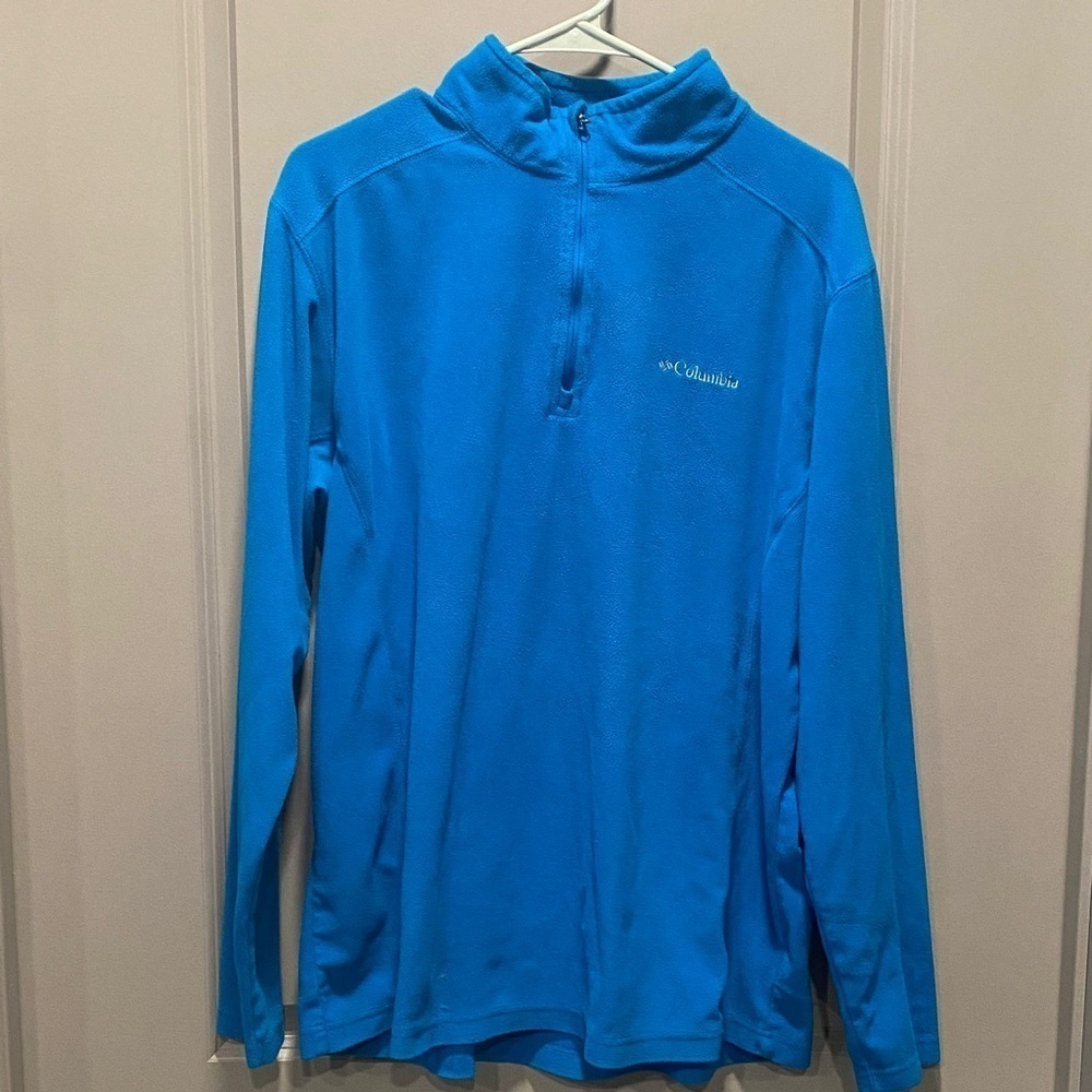 Columbia Pullover Mens L Blue 1/4 Zip Lightweight Athletic Top